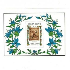 Sierra Leone 1985 - Christmas, Book of Kells - Souvenir Sheet - Scott 728 - MNH