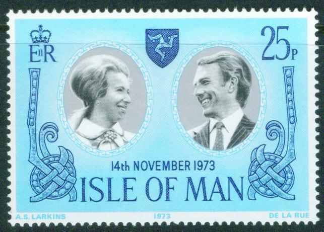 Isle of Man Scott 35 MNH** Princess Anne Wedding stamp 1973