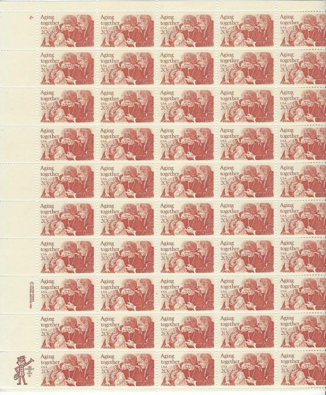 Catalog # 2011 Sheet of 50 Stamps Aging