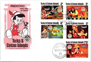 Turks & Caicos Isl FDC 1980 - Christmas Cover Pinocchio - Grand Turk - F64997