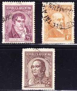 Argentina Scott 418-420  wtmk 90  F to VF used. FREE...