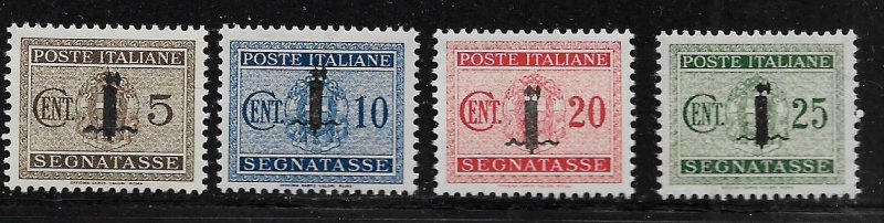 ITALIAN SOCIAL REPUBLIC J1-J4 HINGED POSTAGE DUE STAMPS OVPTD