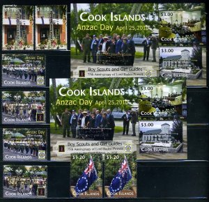 Cook Islands 2011, World jamboree overprints 8v + 2 s/s, MNH