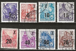 DDR #216-23 USED OVERPRINT SET#3 1954