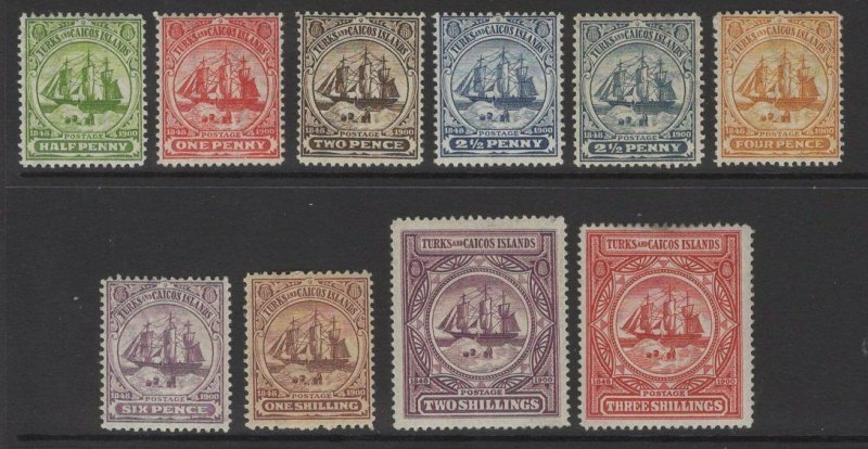 TURKS & CAICOS IS. SG101/9 1900-4 DEFINITIVE SET MTD MINT