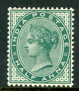 British India 1882 Queen Victoria Half Anna Green Sc #36 Mint D567
