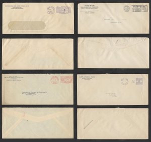 SD)1932-33 USA  4 ENVELOPES WITH MECHANICAL POSTAGE, CIRCULATED TO DIFFERENT