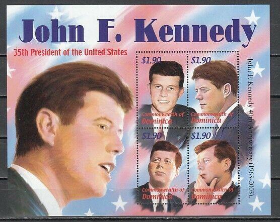 Dominica, Scott cat. 2400. President John Kennedy sheet of 4. ^