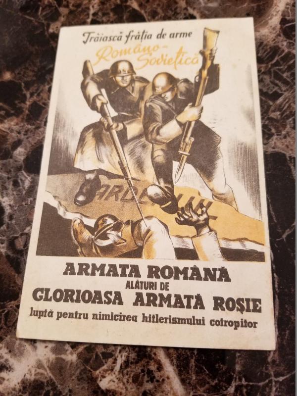 1945 Romania PPC Postcard cover To Bucharest USSR Alliance Against Germany