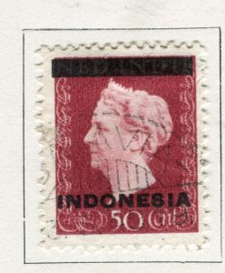 INDONESIA; 1948 early Wilhelmina Optd. issue fine used 50c. value