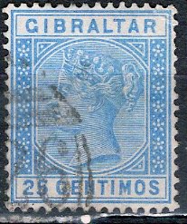 Gibraltar; 1889: Sc. # 32: O/Used Single Stamp