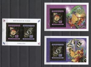 Chad Butterflies 2012 MNH GOLD FOIL NEW ISSUE!!!