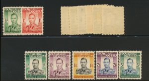 SO. RHODESIA 50-54 MINT F-VF HINGED KGVI