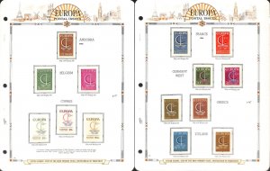 Europa Stamp Collection on 14 White Ace Pages, 1966-1968 MInt NH in Mounts