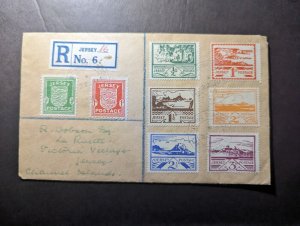 1944 Registered British Channel Islands Cover Jersey CI Local Use