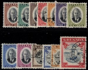 GRENADA GVI SG172-184, 1951 complete set, FINE USED. Cat £25.