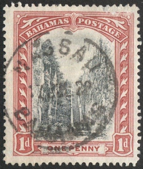 BAHAMAS 1916 Sc 48, Used F-VF 1d  Trees, SOTN  NASSAU postmark cancel