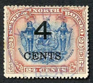 North Borneo SG117 4c on 24c Perf 15 Cat 23 pounds