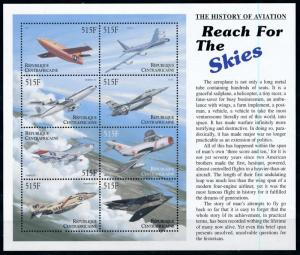 [78814] Central African Republic 2000 Aviation Aircrafts Sheet MNH