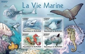 BURUNDI 2011 - Marine Life S/S. Official issues.