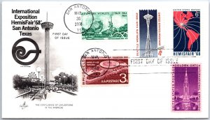 U.S. FIRST DAY COVER INTERNATIONAL EXPOSITION HEMISFAIR SAN ANTONIO COMBO 1968 B