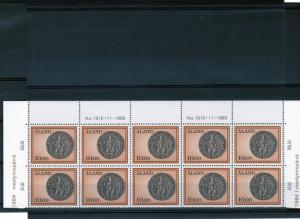 Alan Islands 1984 Sc#20 Seal of St.Olaf and Alan 1326 Plate Block of 10 MNH VF