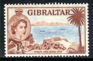Gibraltar 1953 - 59 QE2 1/-d Buena Vista MM SG 154 ( K1483 )