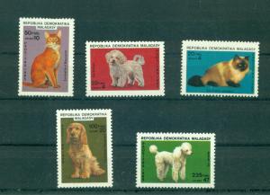 Malagasy - Sc# 716-20. 1985 Dogs And Cats. MNH. $6.25.