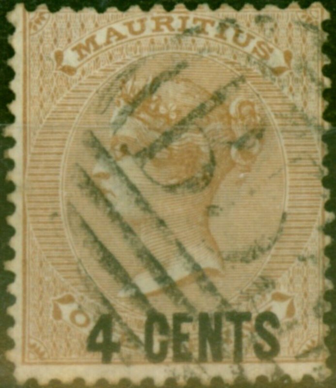 Mauritius 1878 4c on 1d Bistre SG84 Fine Used 