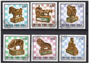 Mongolia 1981 - Scott 1202 .. 1207, set of 6, CTO -  Chess 