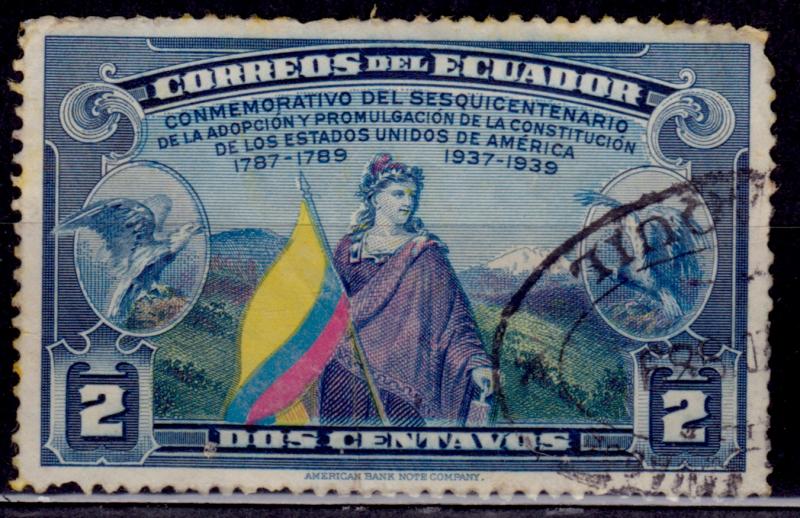 Ecuador, 1938, Lady Liberty, 2c, Scott# 366, used