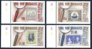 Barbados  909-912, MNH. Michel 893-896. Philatelic Society, centenary, 1996.