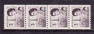 Canada-Sc#466- id3-Unused NH 3c QEII Centennial coil strip of 4-1969-