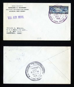 # C7 on CAM # 1 First Flight cover, Boston, MA to Hartford, CT - 7-1-1926 - # 2