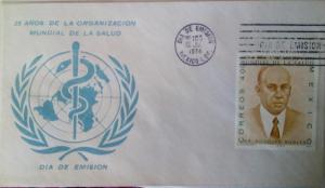 baja.J) 1974 MEXICO, 25 YEARS OF THE WORLD HEALTH ORGANIZATION, UN, SNAKE