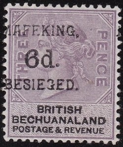 1900 SOUTH AFRICA - MAFEKING, Stanley Gibbons n. 10 - 6d. on 3d. lilac and black