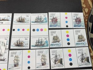 AUSTRALIAN ANTARCTIC TER. # L37-L52--MNH-COMPLETE SET OF GUTTER PAIRS---1974-81