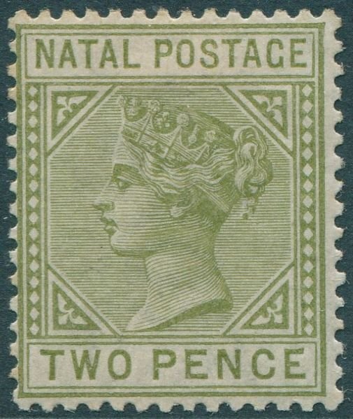 Natal 1874 SG106 2d olive QV die 1 MLH