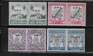 SOUTH WEST AFRICA SCOTT #B1-B4 1935-36 VORTREKKER MONUMENT OVPTS- MINT HINGED