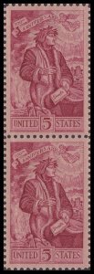 US 1268 Dante Alighieri 5c vert pair MNH 1965