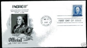 3139a Pacific '97 Benjamin Franklin , Artcraft, FDC