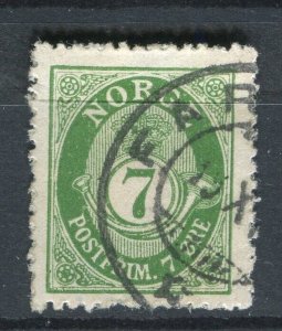 NORWAY; 1890s early classic 'ore' type used Shade of 7ore. + fair Postmark