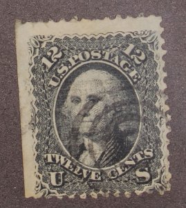 Scott 90 - 12 Cents Washington - Used - E Grill - Tough Stamp - SCV - $375.00