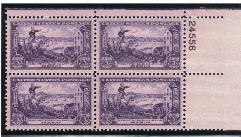 1003: Battle of Brooklyn - Plate Block - MNH - 24556-UR