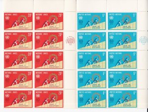 United Nations - New York # 199-200, Inscription Block of 10, Mint NH