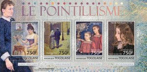 TOGO - 2013 - Pointillism - Perf 4v Sheet - Mint Never Hinged