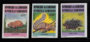 ZA0102a - CAMEROON - Set of 3 IMPERF STAMPS - 1985 RODENTS Scott # 792/94-