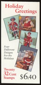 US BK233 - 20 @  32¢= $6.40. Plate #P1111 - Christmas booklet.   2021 SCV $16.00 