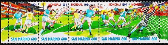 San Marino. 1994 600L(Strip of 5) S.G.1480/1484 Unmounted Mint