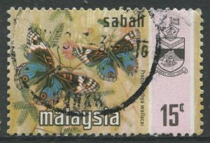 STAMP STATION PERTH Sabah #29 Butterfly Type and state Crest Used 1971